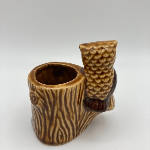 Vintage Ceramic Owl Toothpick Holder - Trinket Holder - Picture 2 of 4